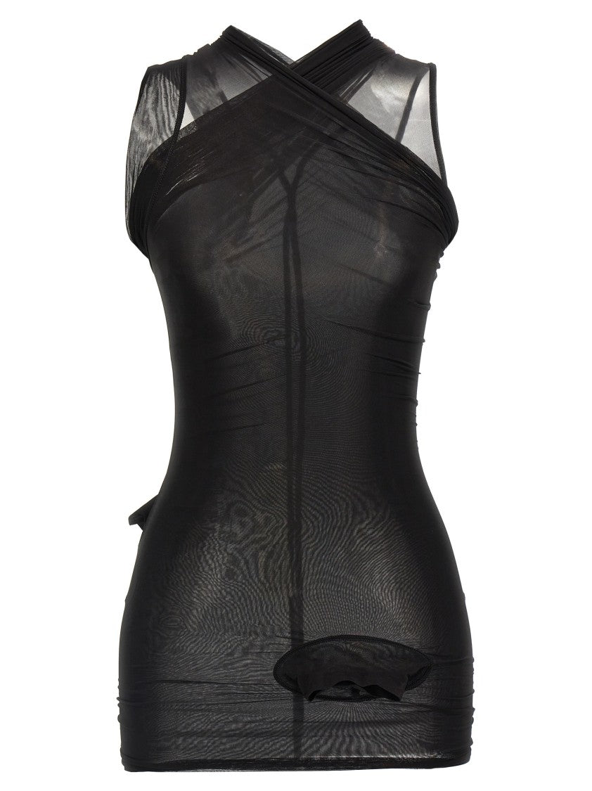 Rick Owens Semi-Transparent Cupro Stretch Jersey Top