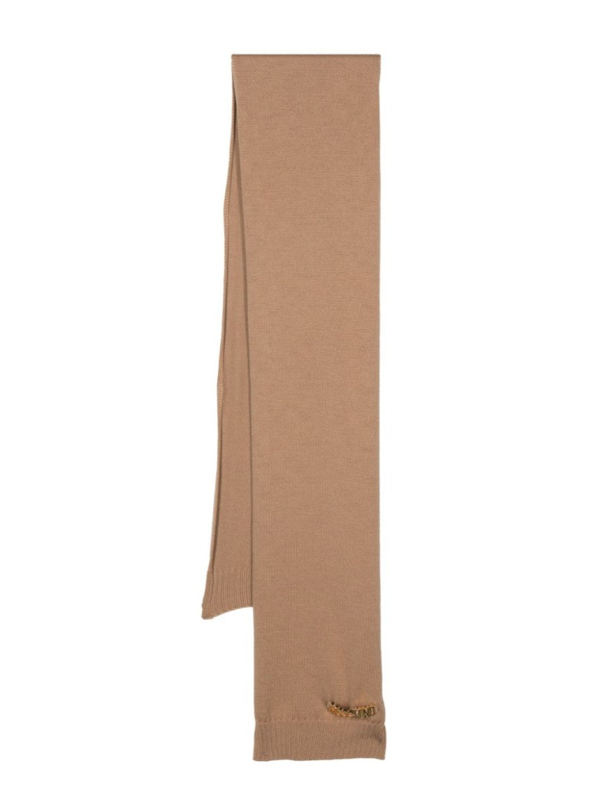 Moschino Camel Brown Wool Scarf