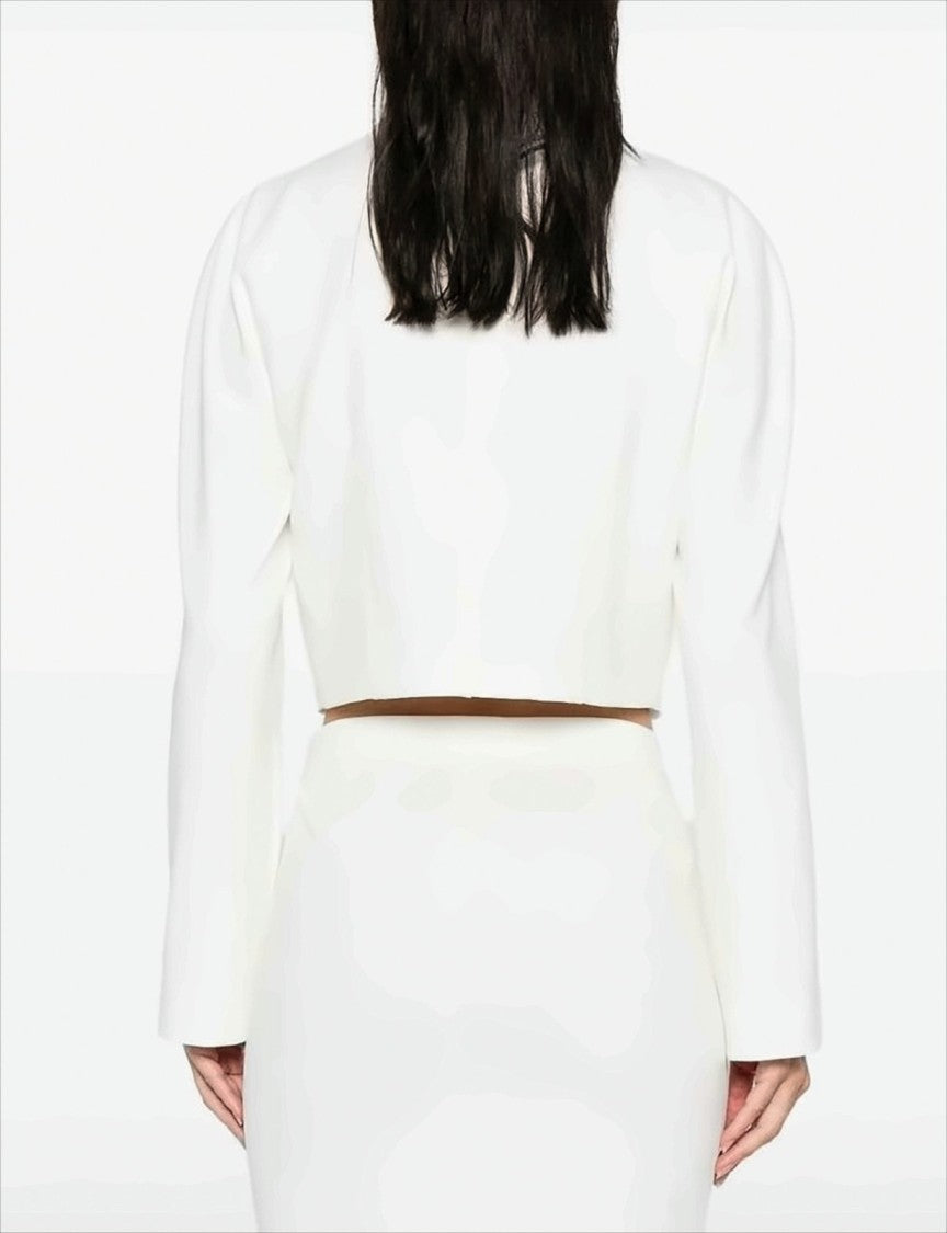 Pinko Cropped Jacket With Classic Collar