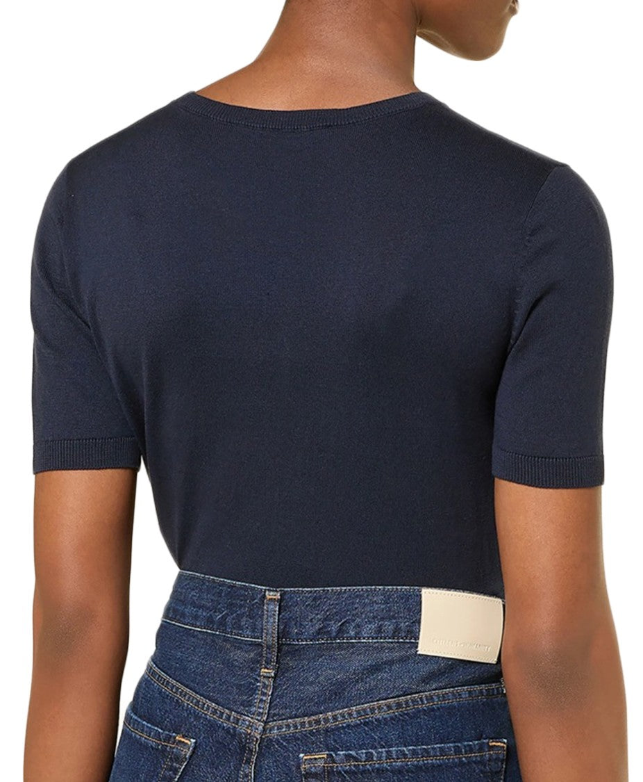 Max Mara Cropped Short-Sleeved With Classic Crew Neckline