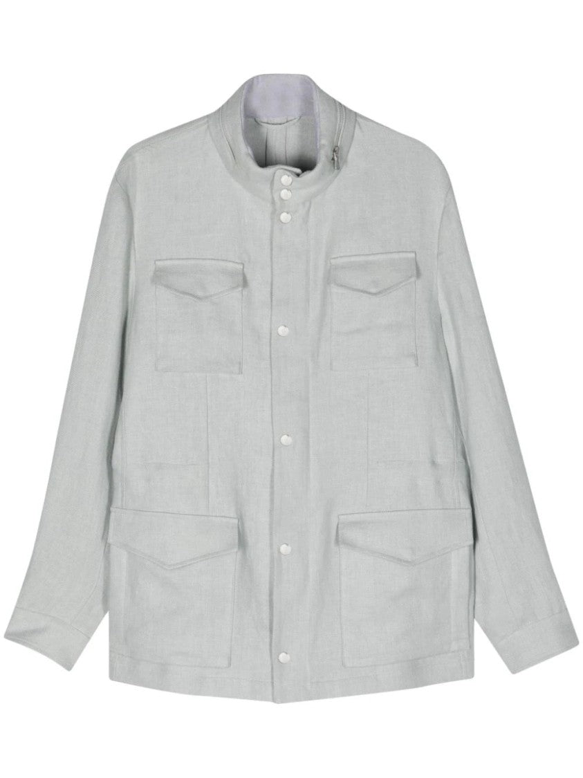 Eleventy Four-Pockets Linen Jacket