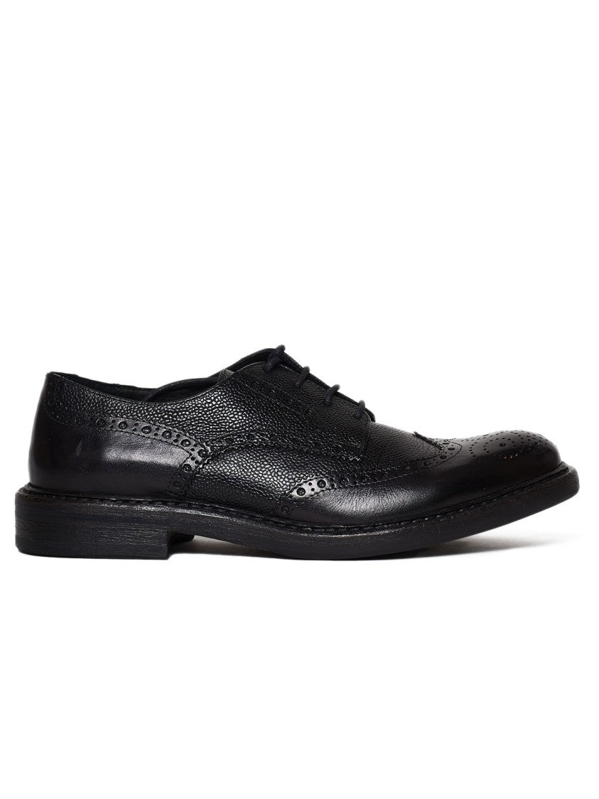 Hundred 100 Black Leather Lace-Up Shoes