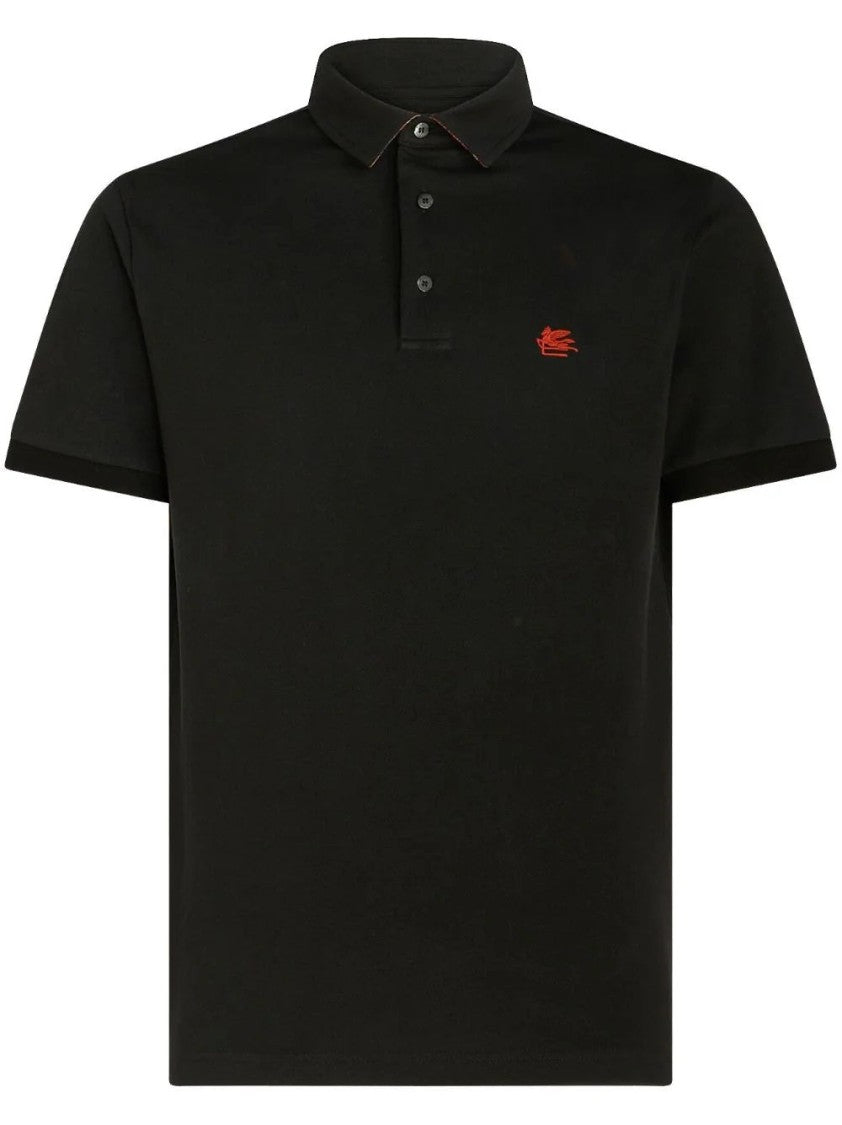 Etro Short Sleeve Polo Shirt With Textured Finish