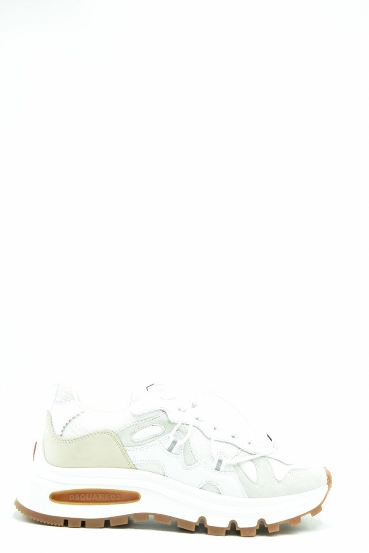 Dsquared2 Chic Leather Sneakers Textured Panels Sole