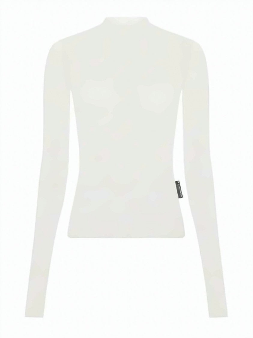 Marine Serre Long-Sleeve High-Neck Top