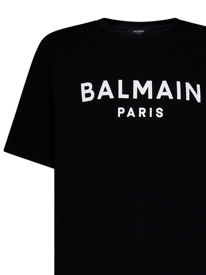 Balmain Relaxed Fit Cotton T-Shirt With Bold Logo Print
