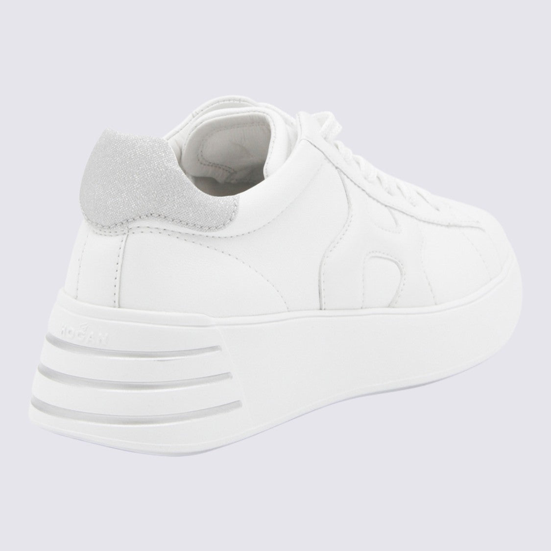 Hogan White Rebel Leather Low-Top Sneakers
