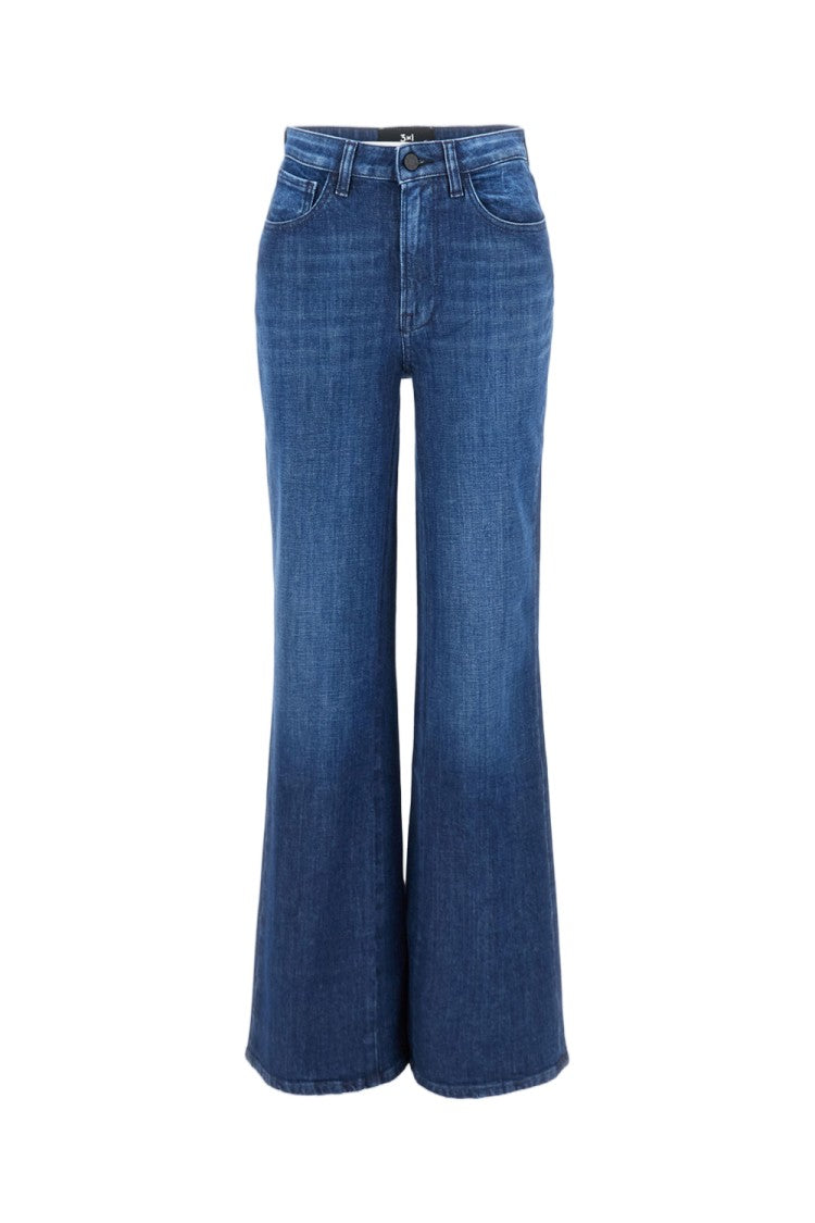 3X1 Mid-Rise Full-Length Flared Jeans With Five-Pocket Design