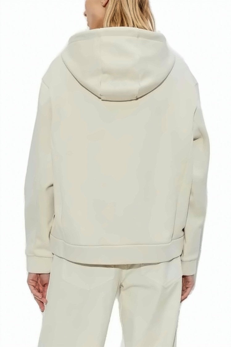 Moncler Cropped Front-Zip Hoodie With Adjustable Drawstring