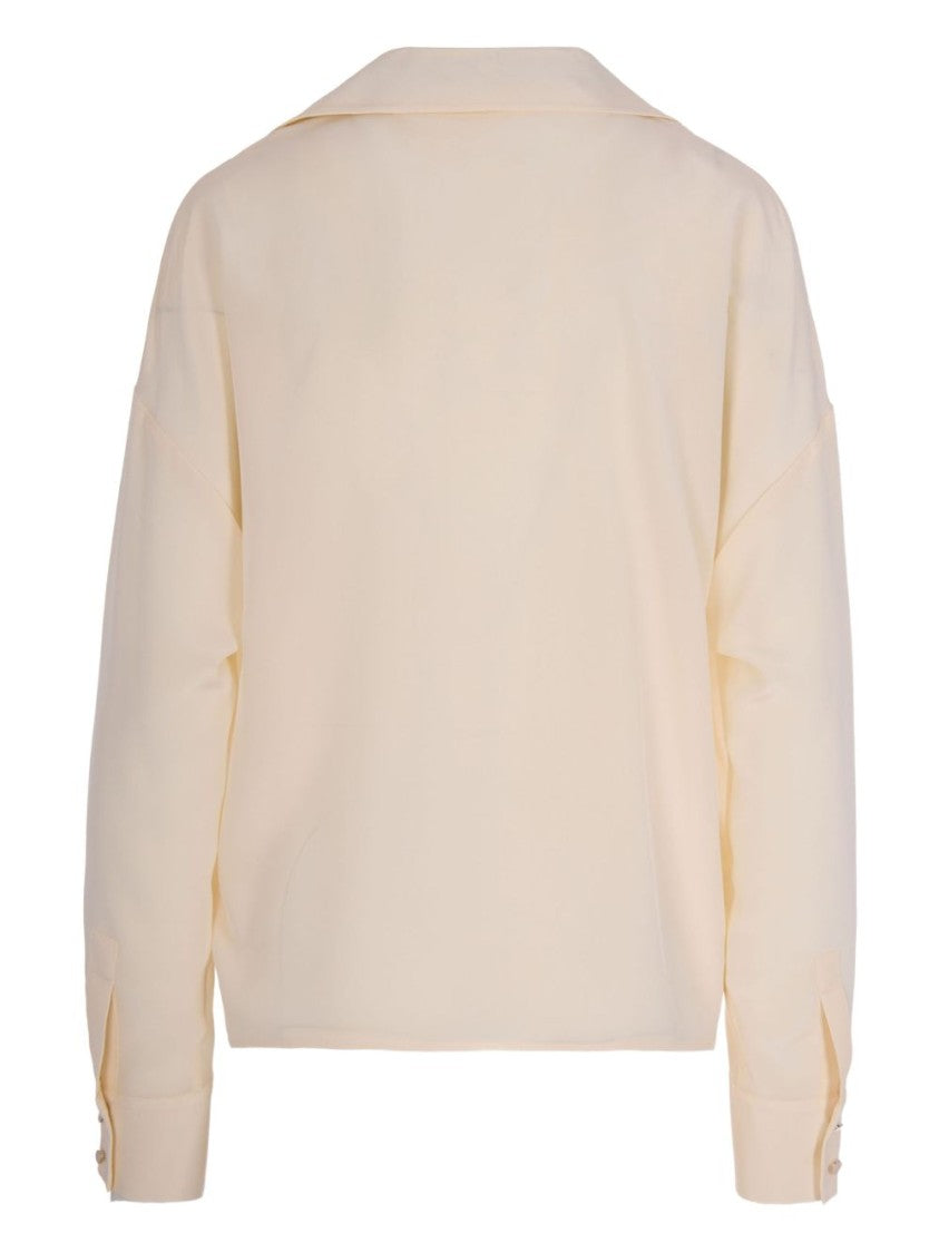 Max Mara Silk Blouse With Keyhole Neckline