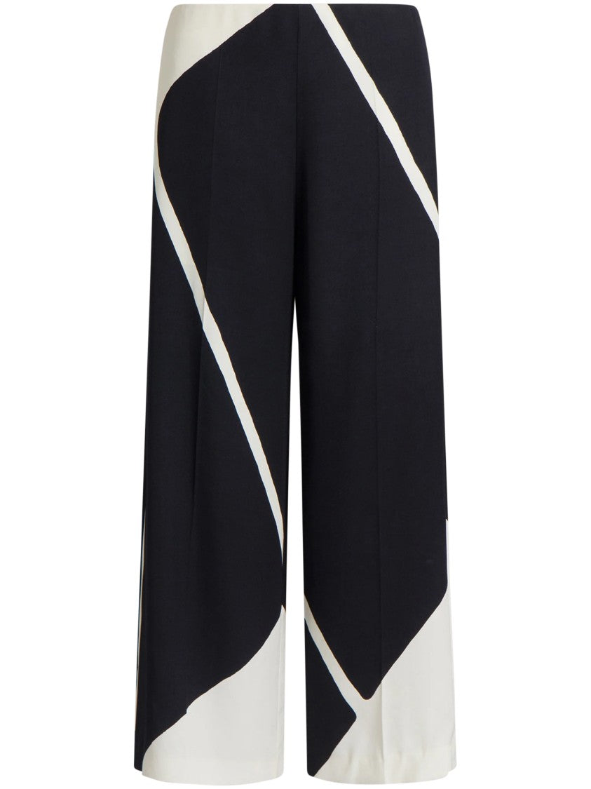 Alberta Ferretti Wide-Leg Trousers With Bold Geometric Pattern