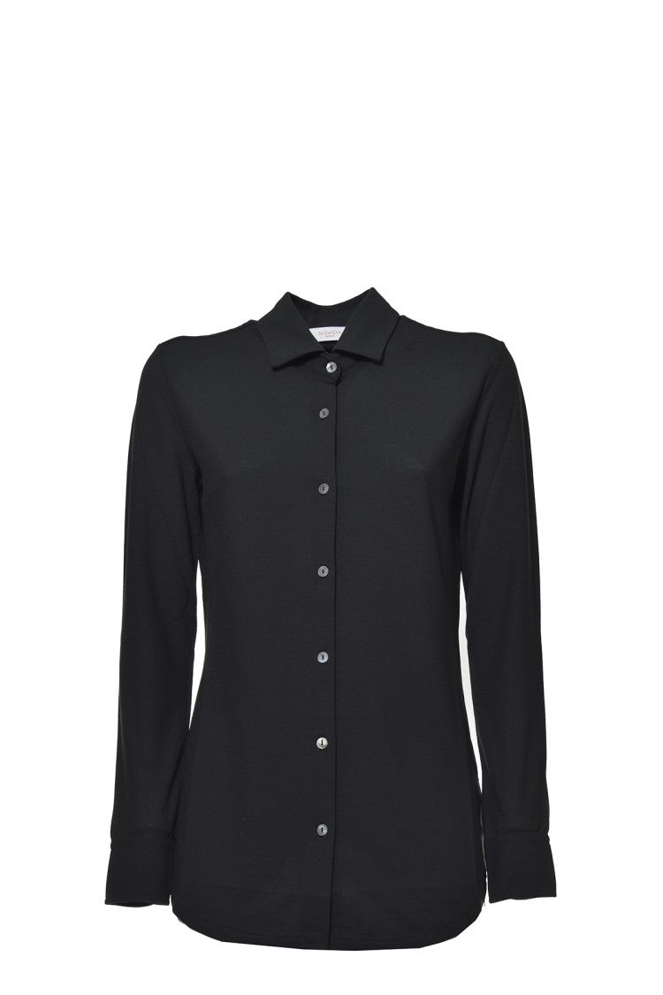 Zanone Slim-Fit Stretch Cotton Knit Shirt With Mother-Of-Pearl Buttons