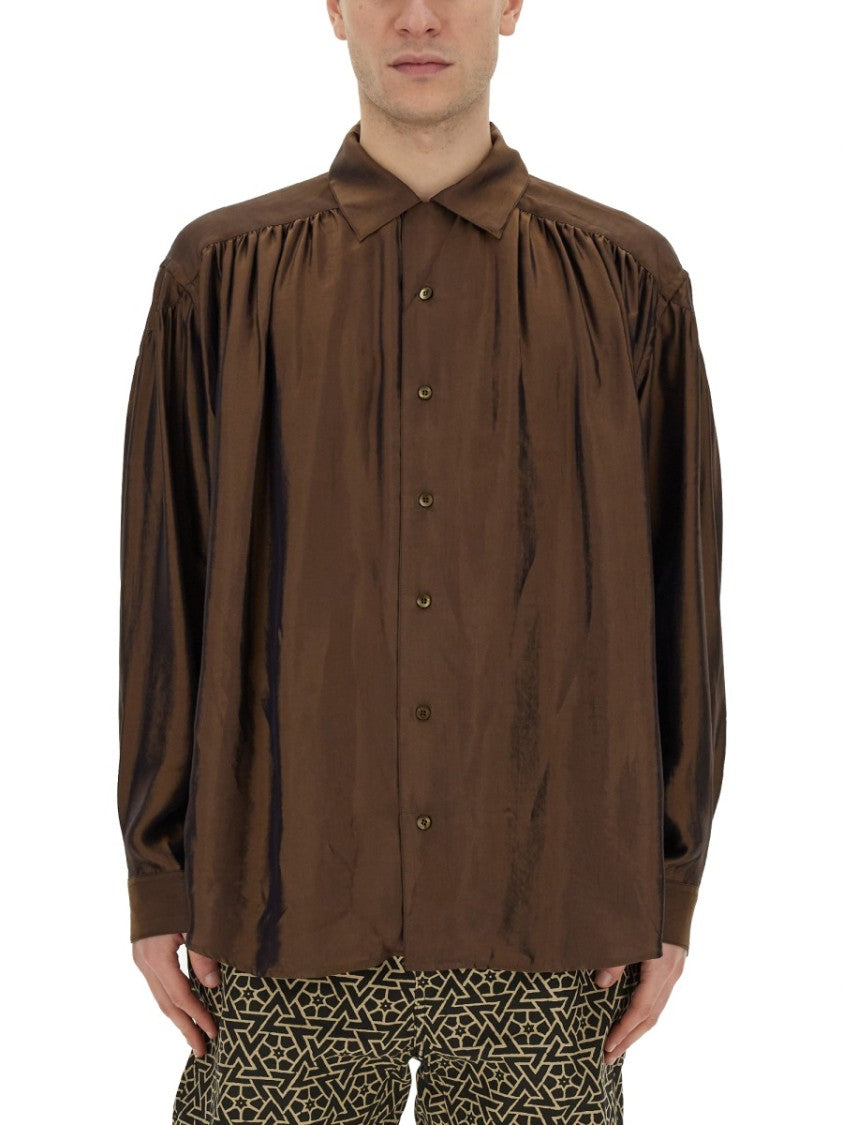 Aïe Relaxed Fit Brown Oversize Shirt