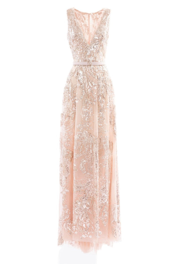 saiid kobeisy evening dresses Long Dress with Crystal Embellishment Saiid Kobeisy