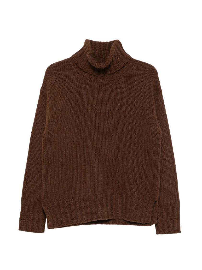 Jucca Roll-Neck Ribbed-Knit Sweater With Oversized Silhouette