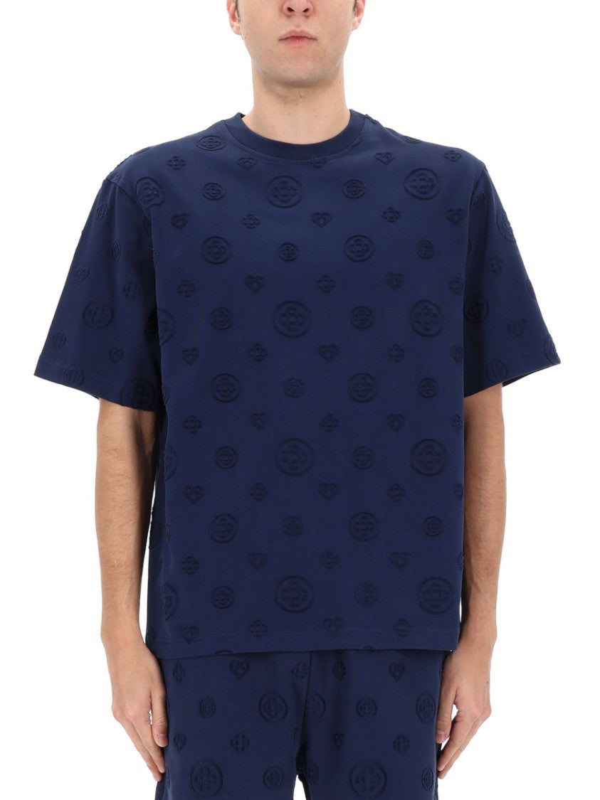 Casablanca Neutrals Embossed Monogram Organic Cotton T-Shirt