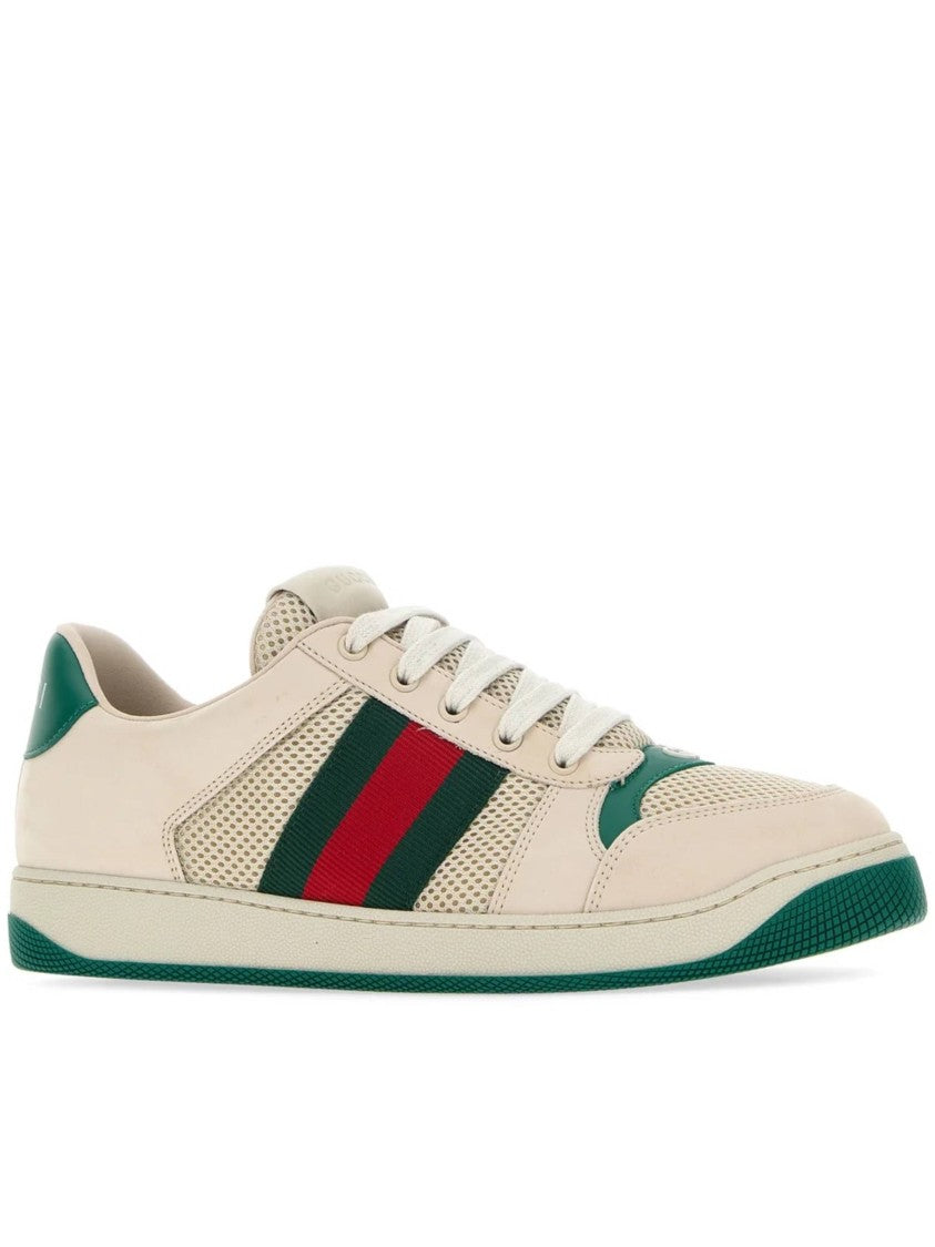 Gucci Cream Screener Sneaker Low-Top Shoes