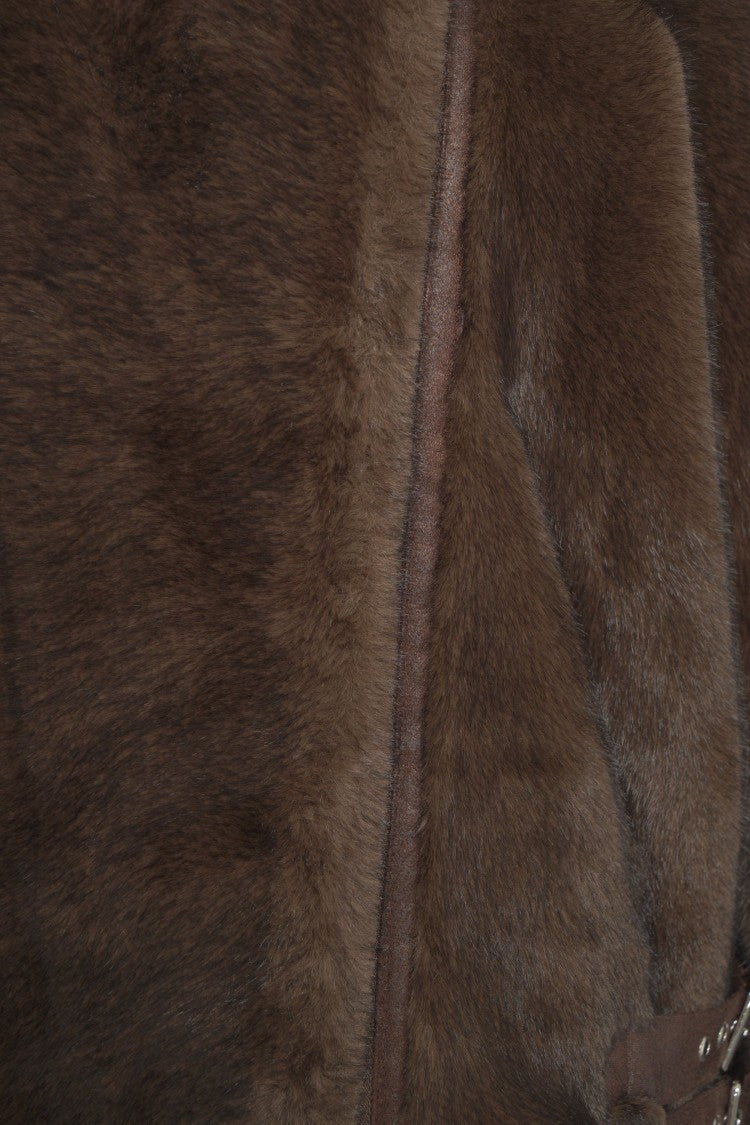 Bully Cropped Faux Fur Jacket With High Collar