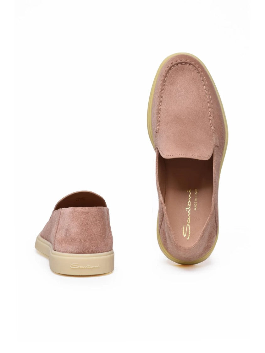Santoni Old Rose Classic Suede Loafers