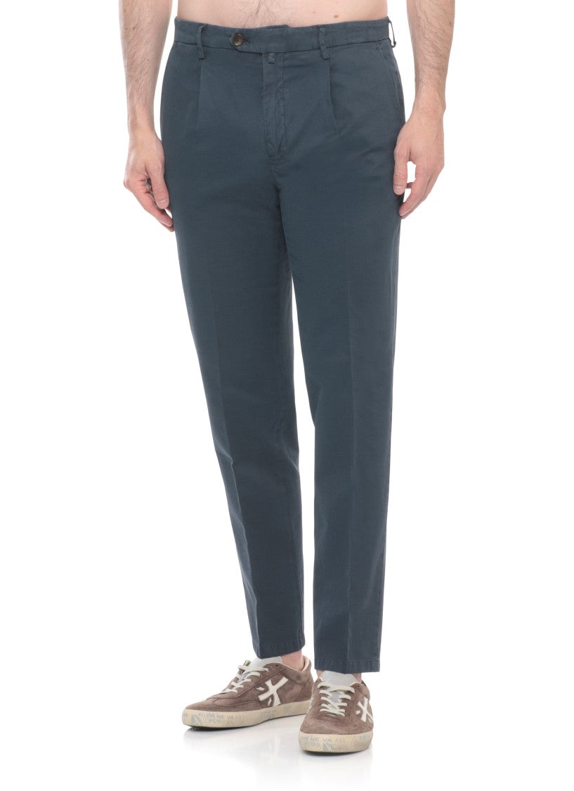 Briglia 1949 Blue Bg21 Cotton Straight-Leg Pants