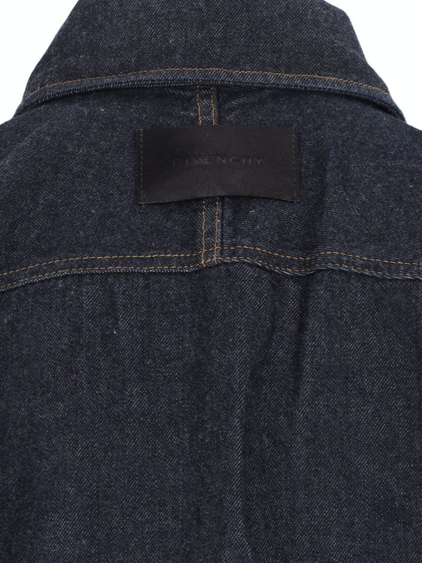 Givenchy Logo Denim Shirt, Blue, Classic Collar, Button Closure
