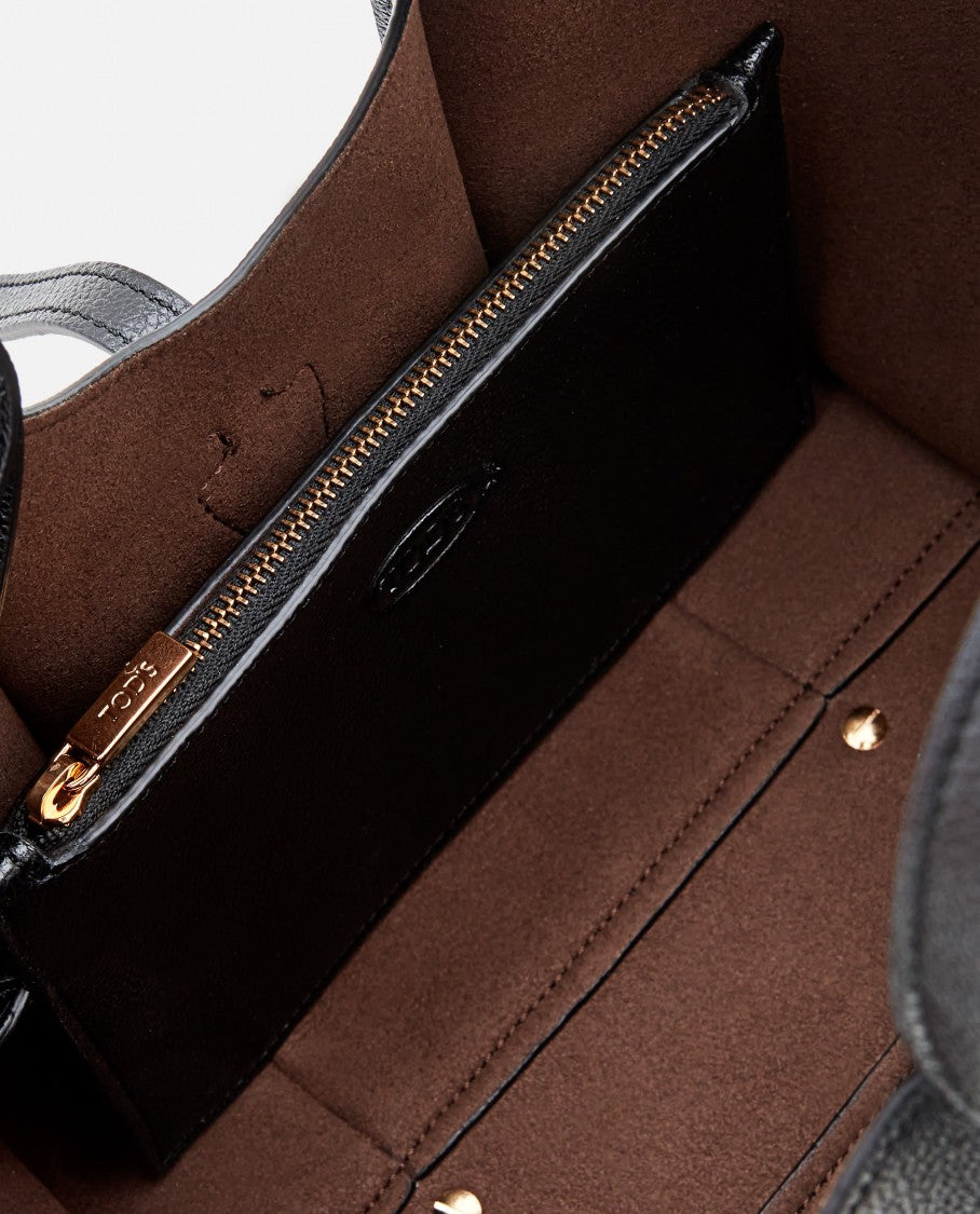 Tod's Timeless Leather Shopping Bag With Signature T Pendant