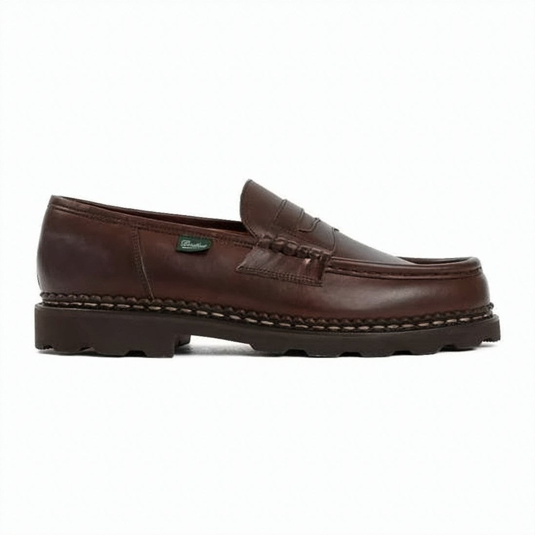 Paraboot Brown Leather Penny Strap Loafers