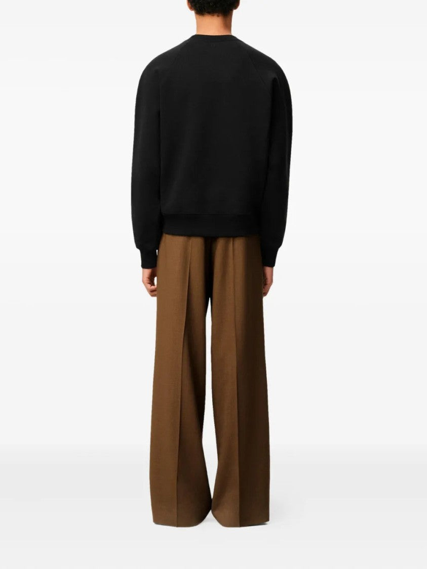 Ami Classic Crew Neck Sweatshirt With Iconic Heart Emblem