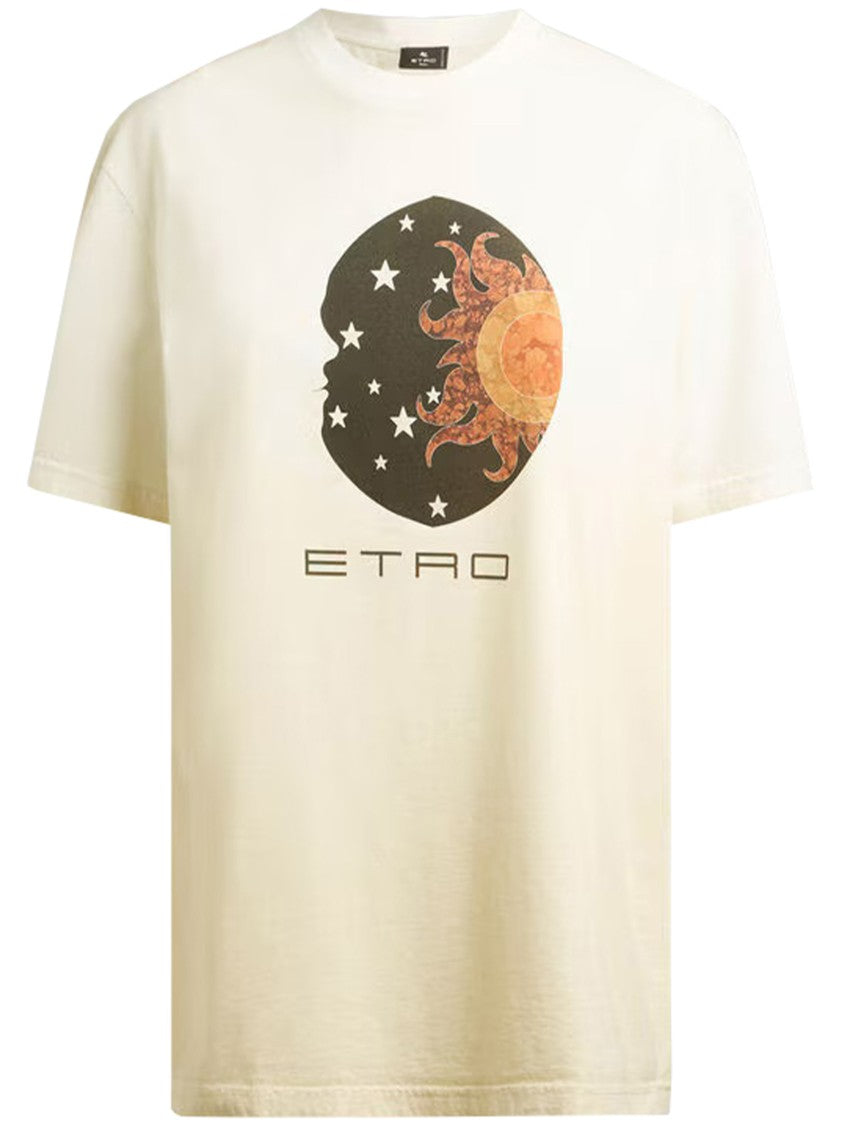 Etro White Celestial Graphic Relaxed-Fit T-Shirt