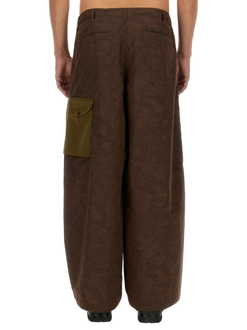Ten C Textured Brown Cargo Pants