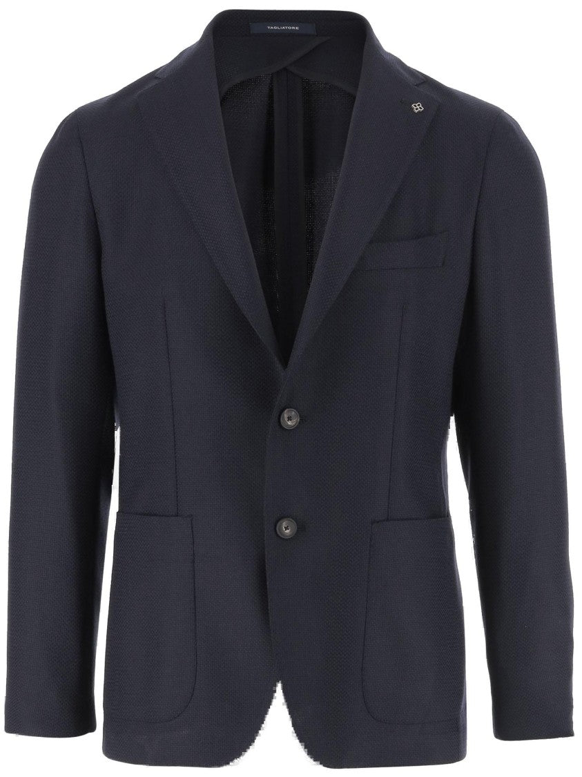 Tagliatore Single Breasted Blue Wool Jacket