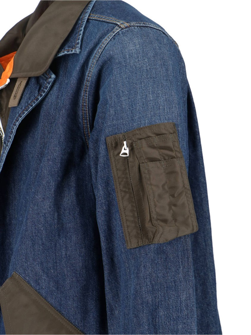 Sacai Structured Zip-Up Jacket With Contrasting Panels