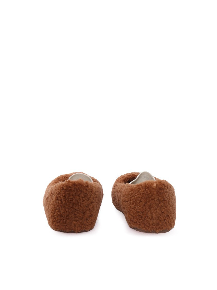 Moon Boot Mb Shearling Branded Elastic Flats