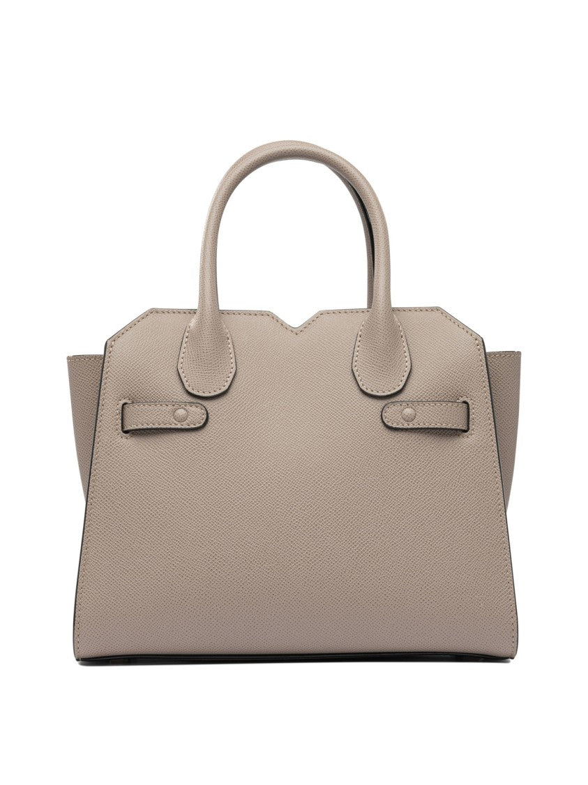 Valextra Structured Grey Calf Leather Mini Handbag