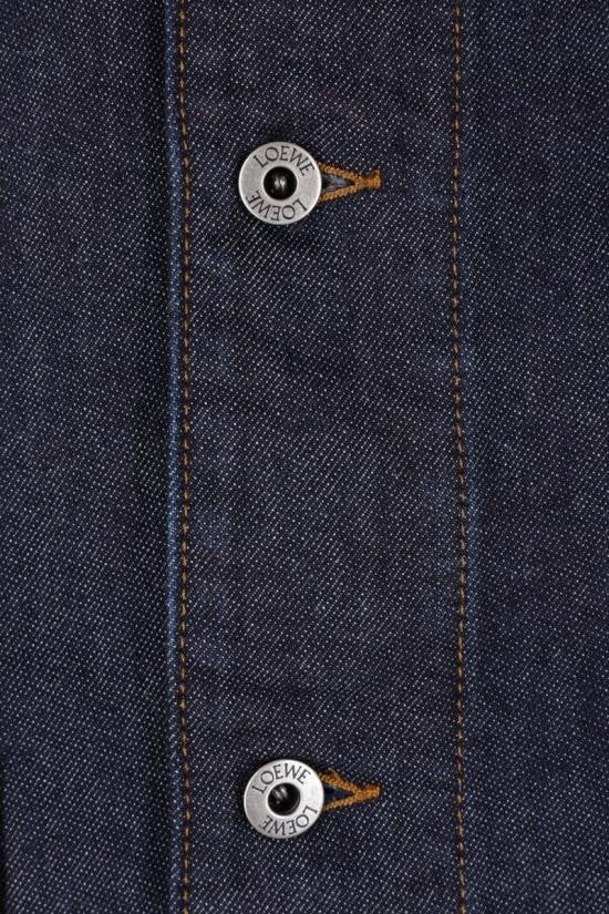 Loewe Structured Denim Jacket With Corduroy Collar And Branded Buttons