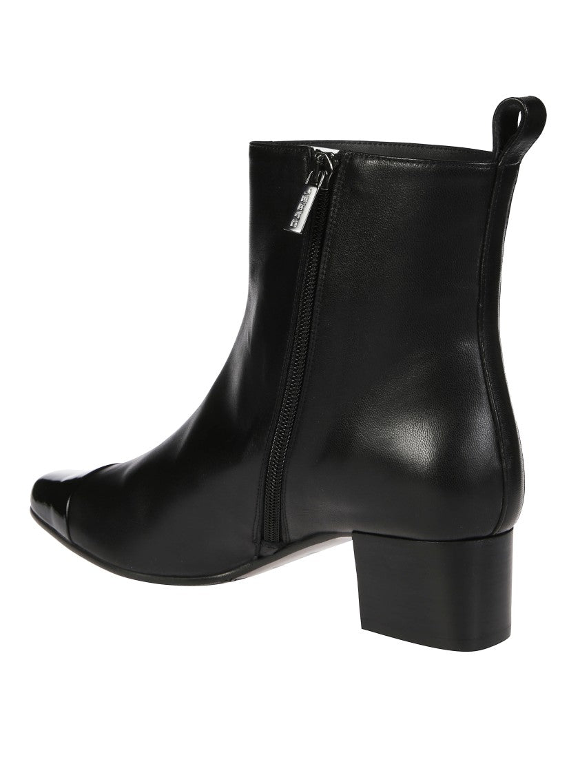 Carel Minimalist Black Ankle Boots