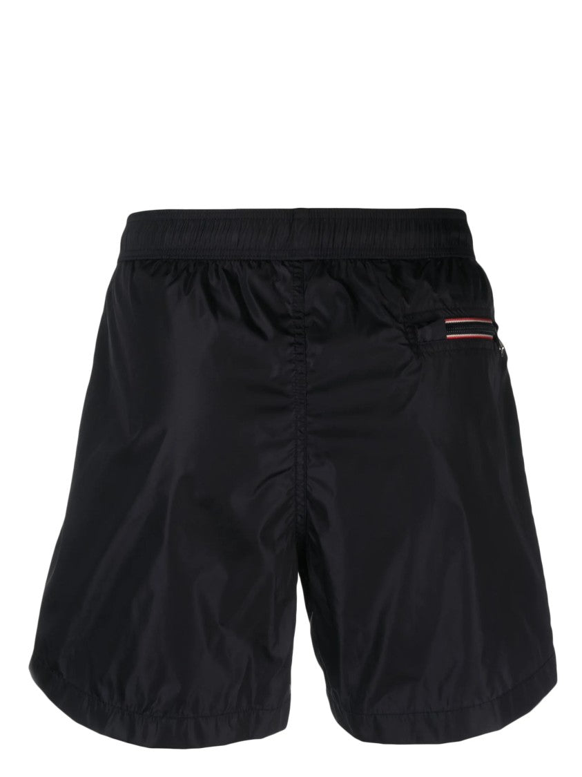 Moncler Black Boxer Mare Shiny Swim Shorts