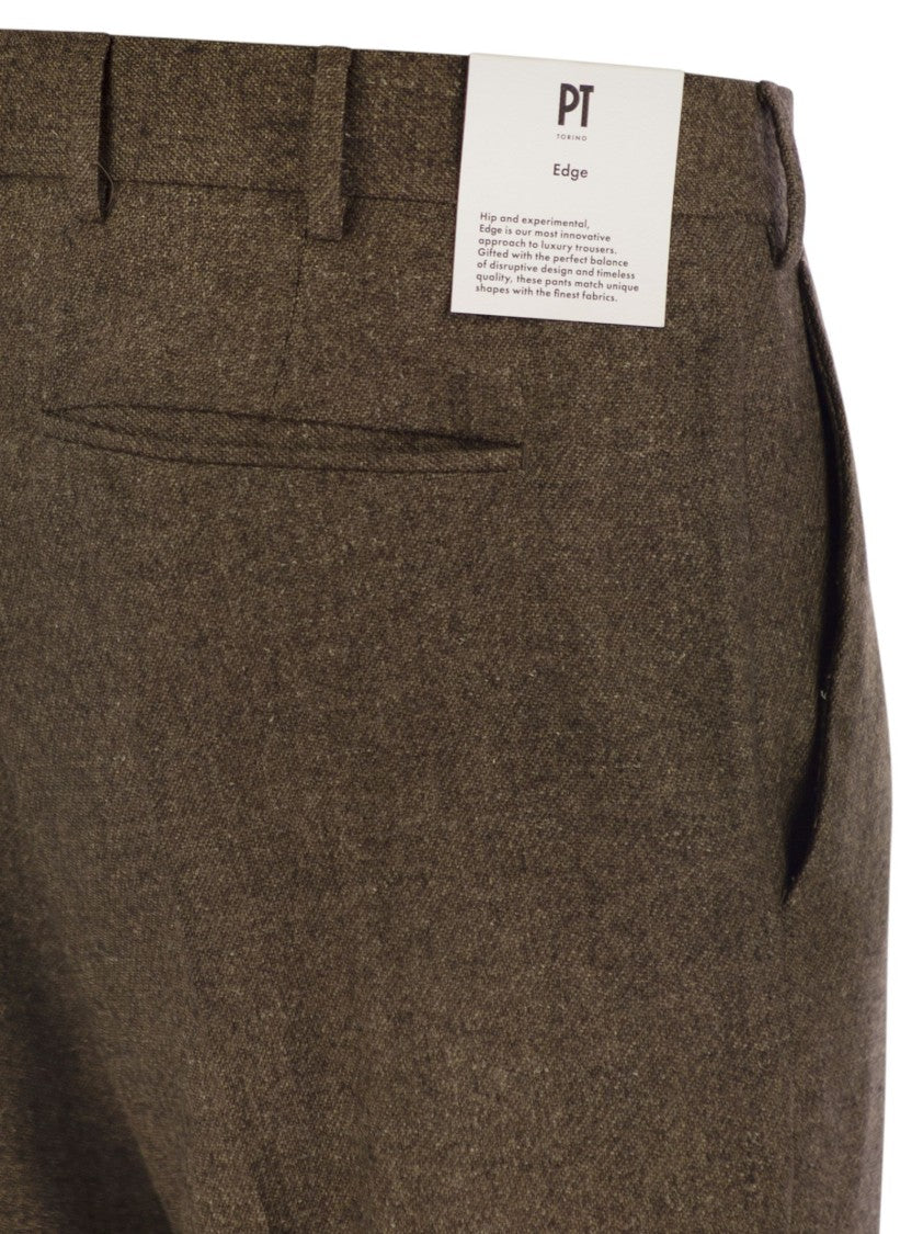 Pt Torino Rebel - Wool And Silk Flannel Trousers