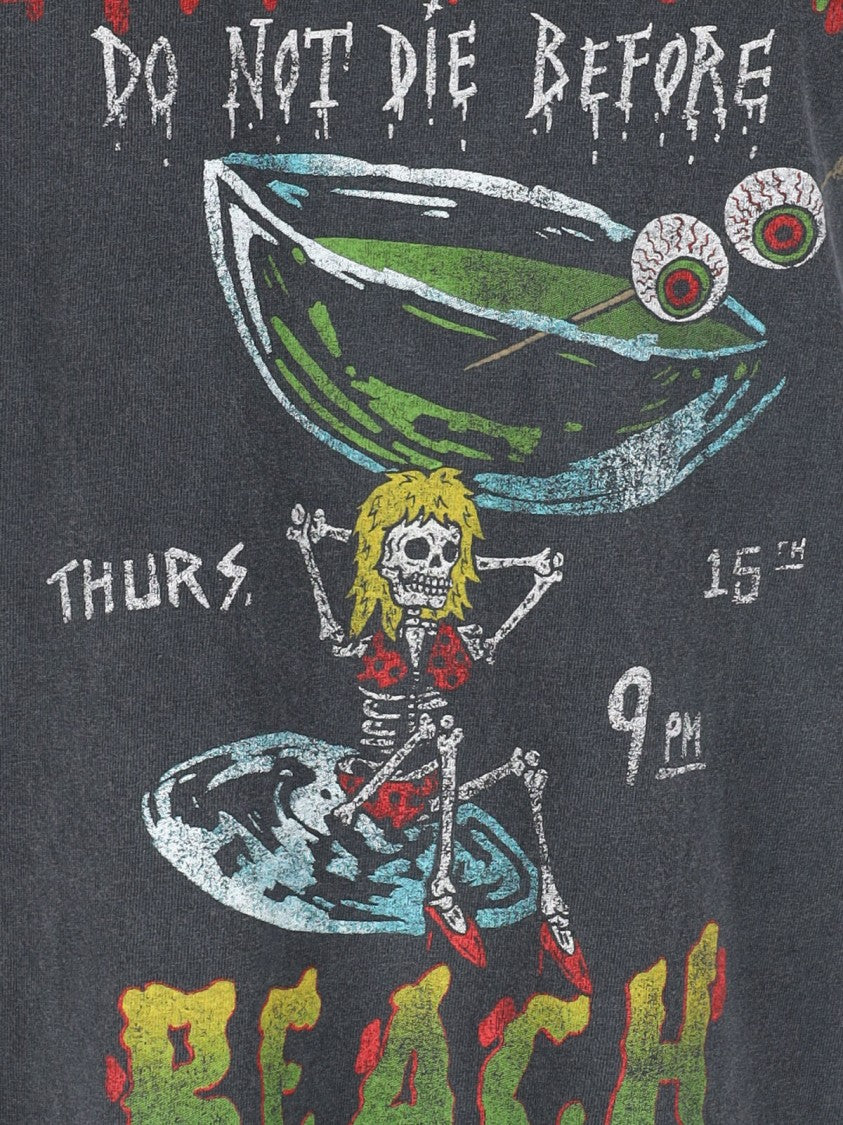 Gallery Dept. Black Skeleton Beach Distressed T-Shirt