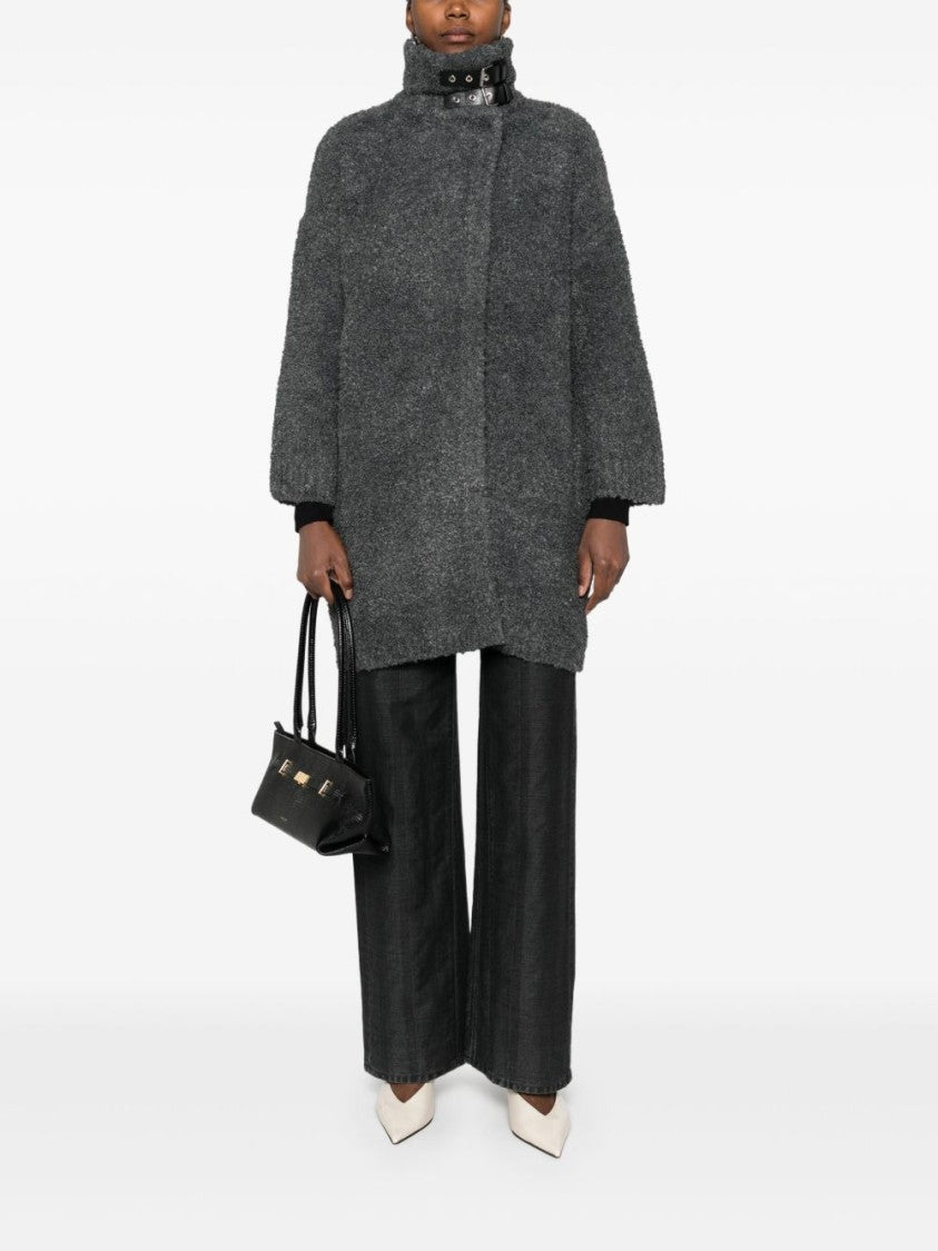 Liu Jo Textured Grey Oversized Coat