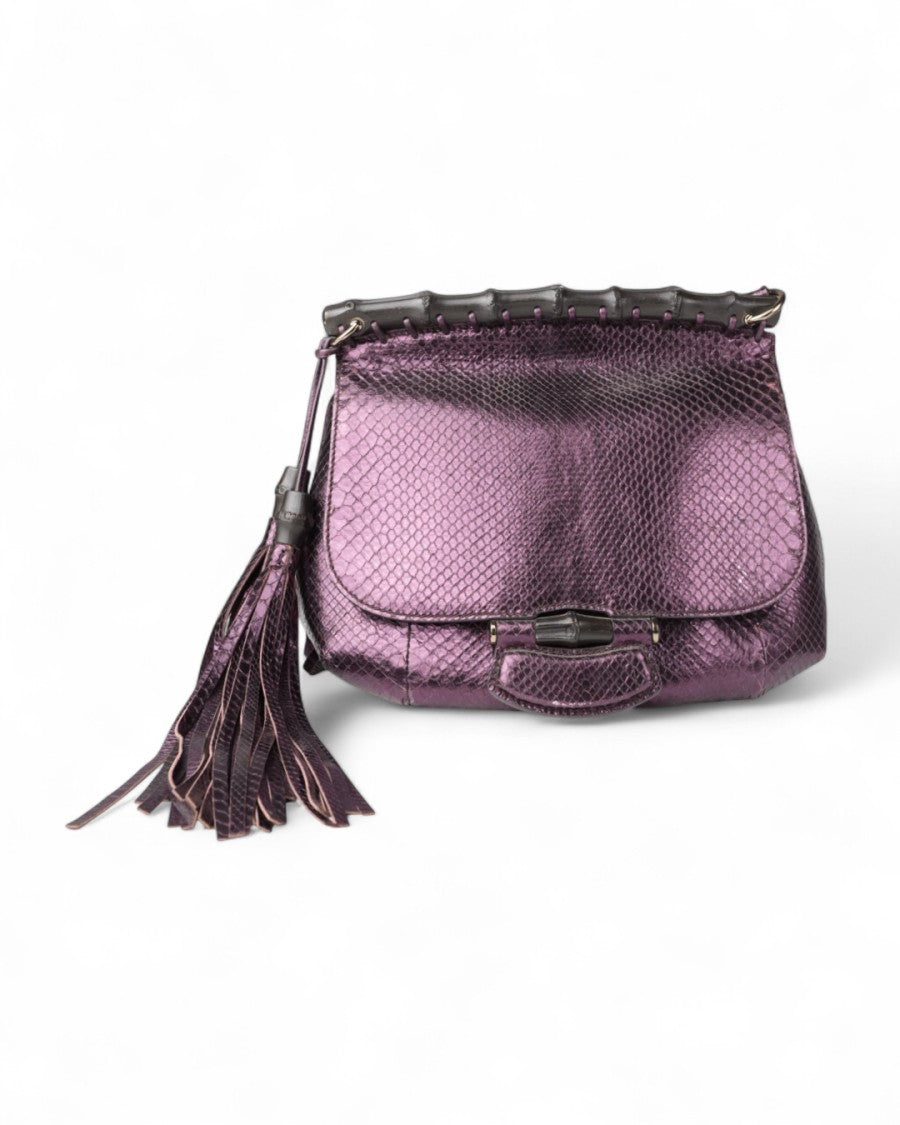 Gucci Nouveau Fringe Shoulder Strap In Purple