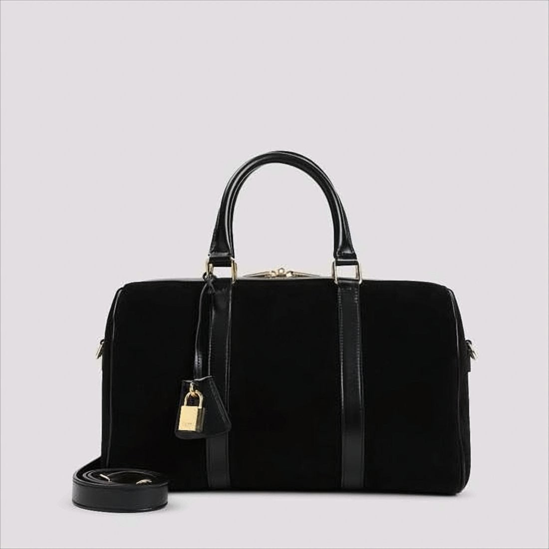 Celine Structured Black Calf Leather Tote Bag With Gold-Tone Hardware