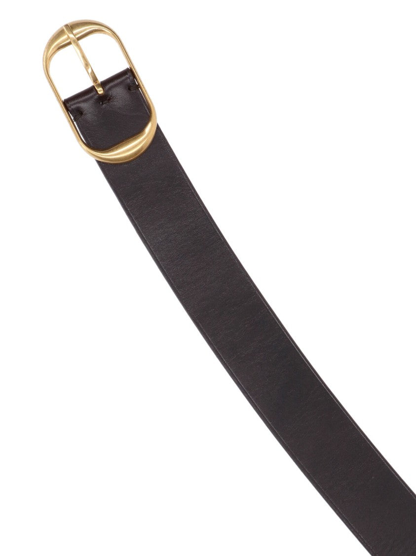 Nili Lotan Wide Dark Brown Leather Belt