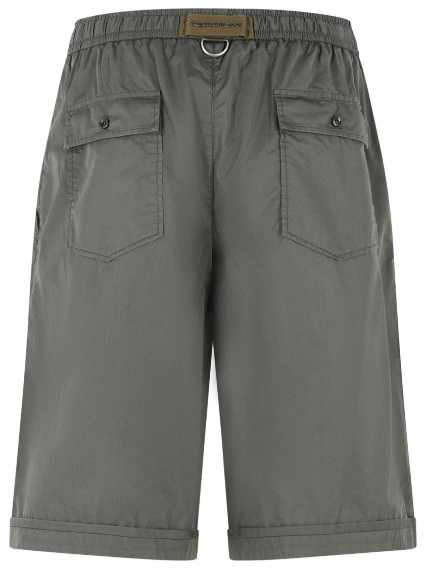 Dolce & Gabbana Grey Green Cotton Shorts