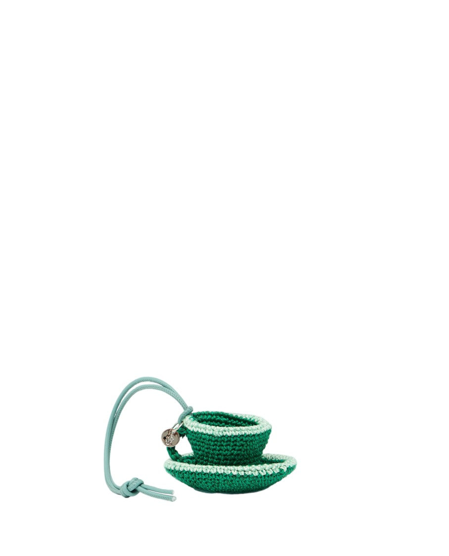 J. W. Anderson Miniature Teacup Keychain With Logo Charm And Leather Cord