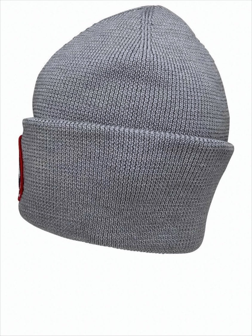 Canada Goose Textured Knit Beanie With Folded Cuff And Emblem