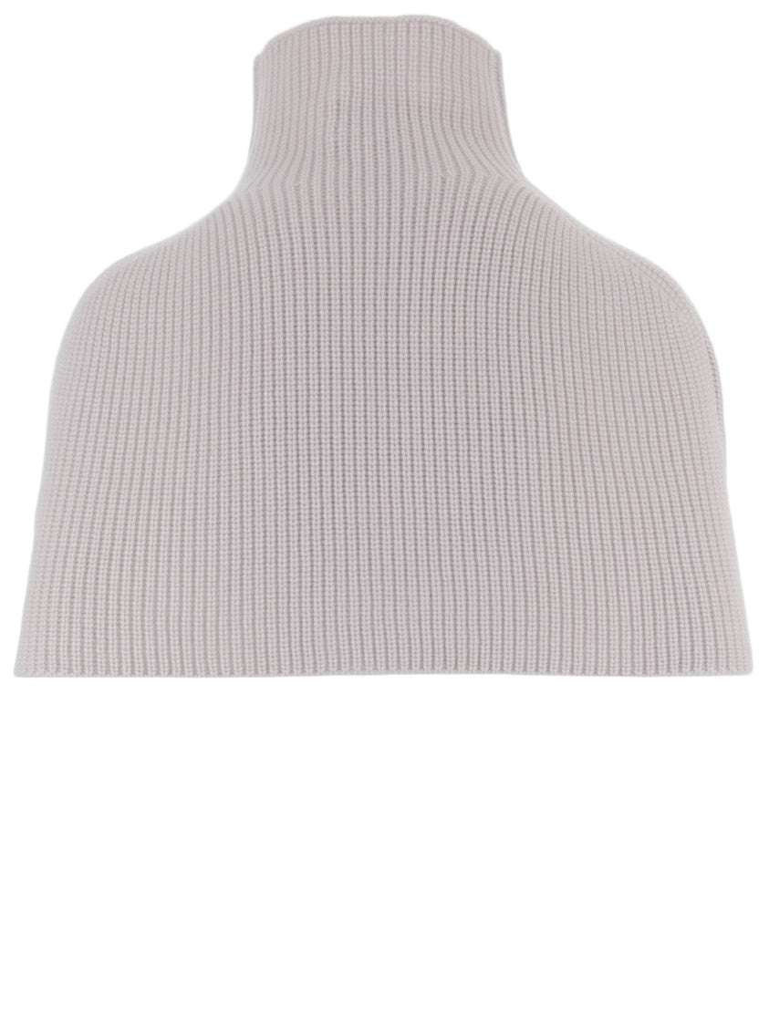 Sa Su Phi Dark Brown Ribbed Turtleneck Cashmere Cape