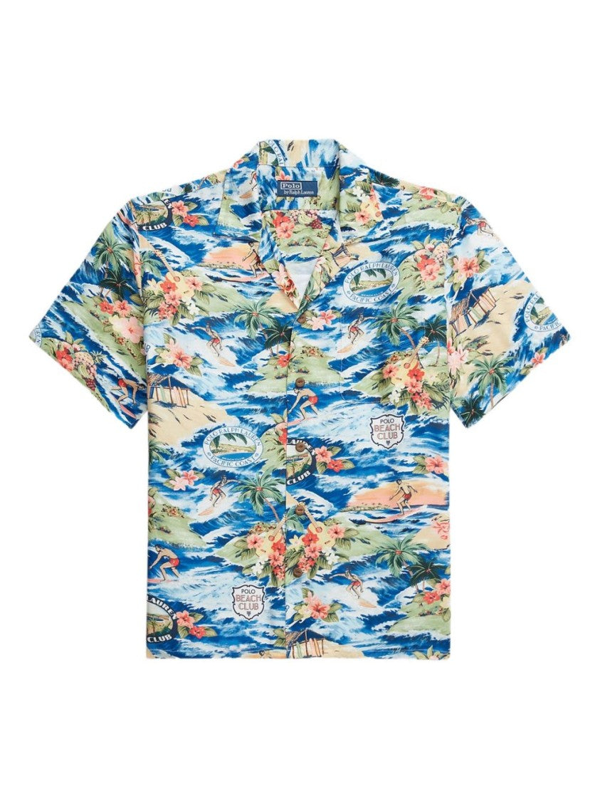 Polo Ralph Lauren Tropical Print Short-Sleeve Shirt With Classic Collar