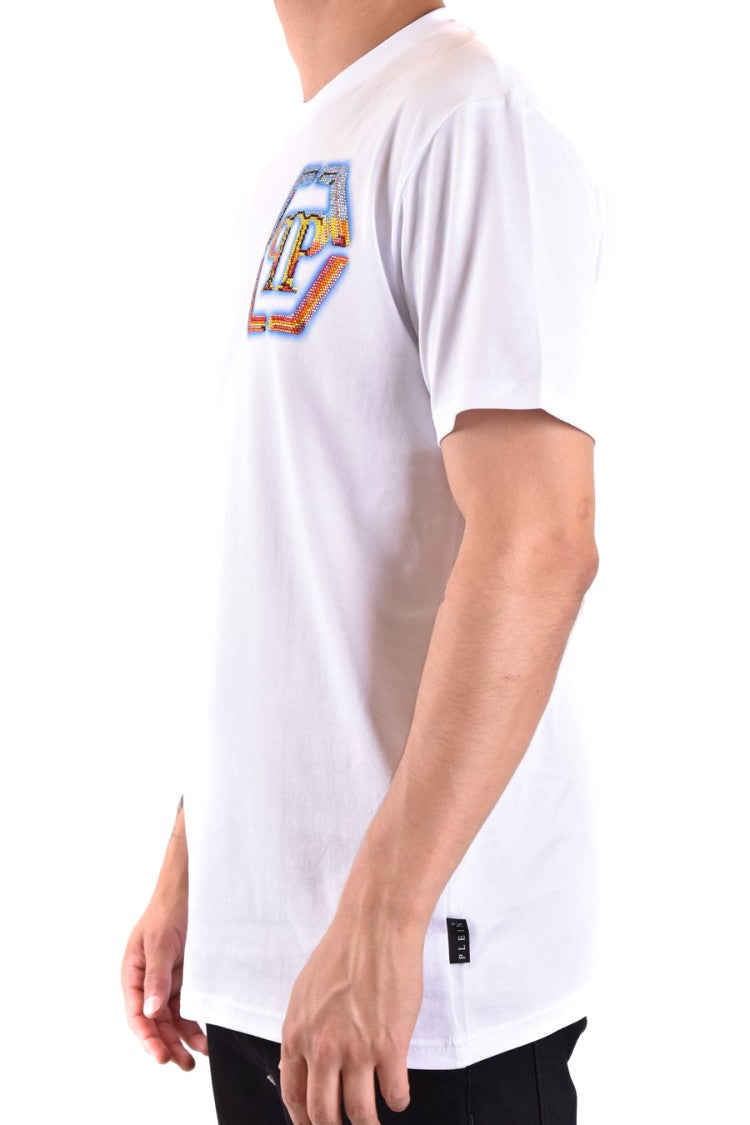 Philipp Plein White T-Shirt With Hexagonal Logo