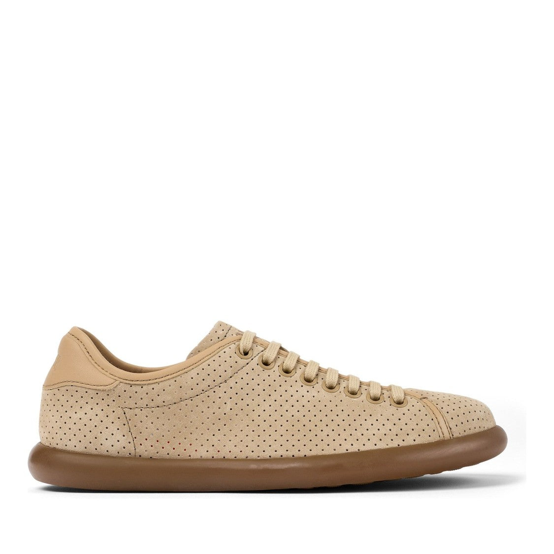 Camper Strobel Beige Perforated Pigskin Sneakers